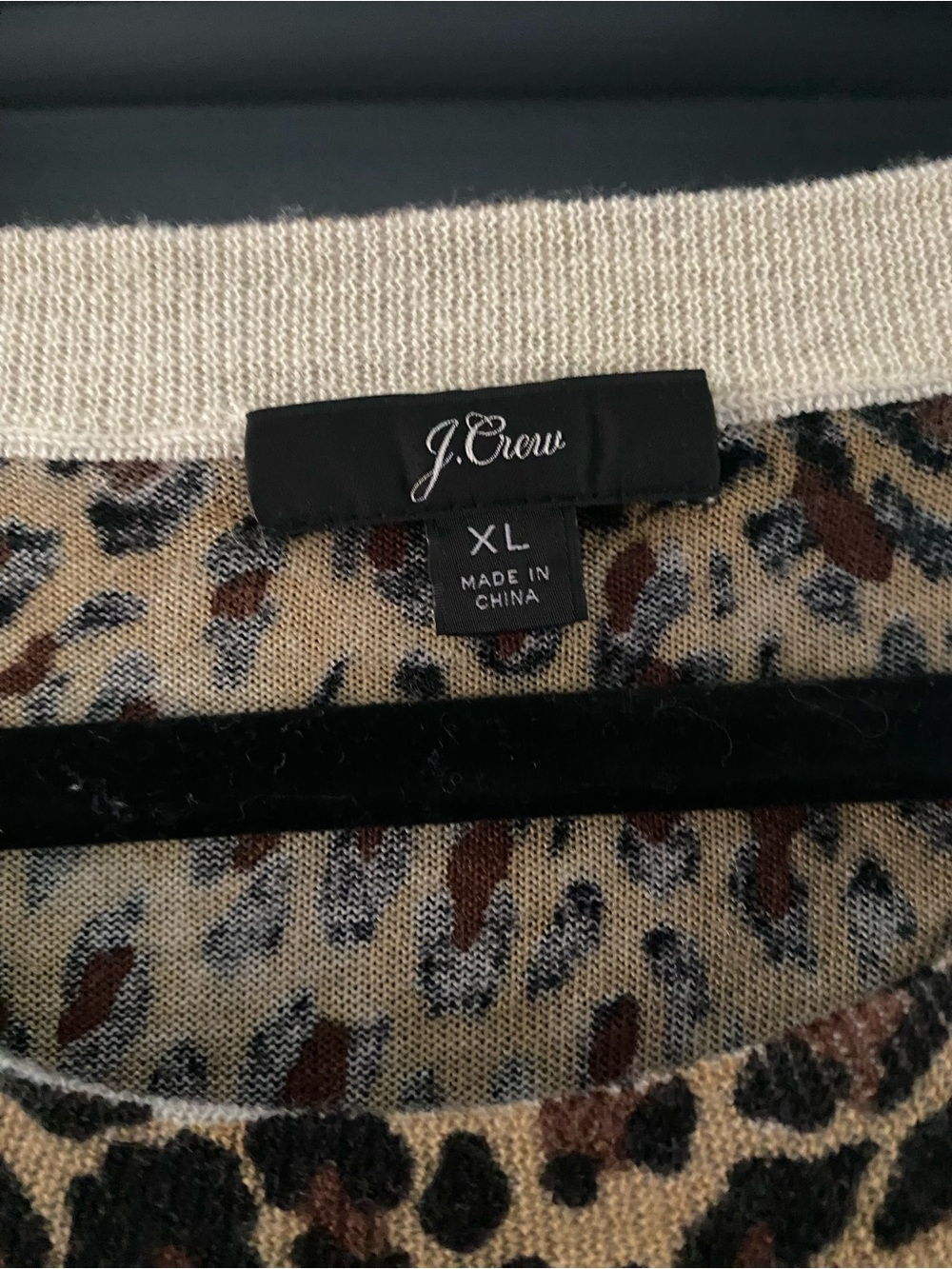 J. Crew Leopard Print Crewneck Sweater in Tan and Brown - Picture 3 of 3
